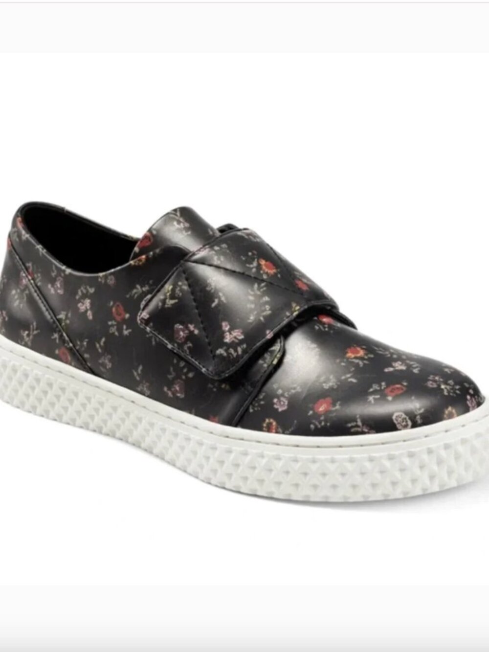 Aerosoles X Laura Ashley La Ebbie Black Floral Velcro Sneaker - 11